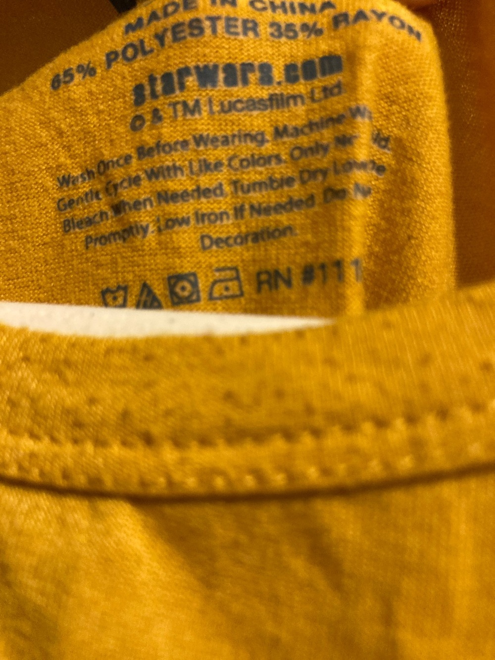 Star Wars Tank Top in Mustard with Front Tie - XS - Picture 3 of 5